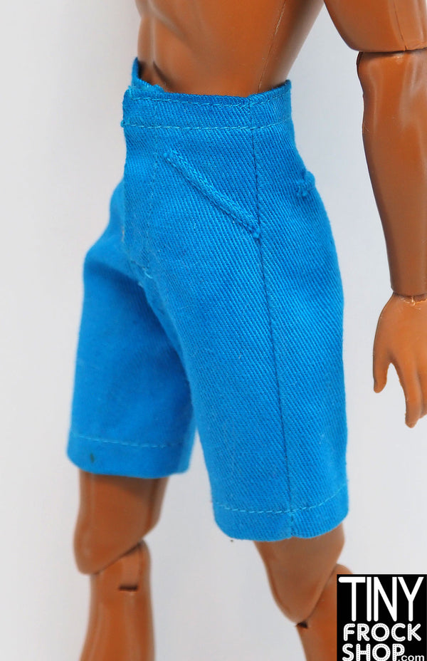 12" Fashion Male Doll Turquoise Twill Shorts