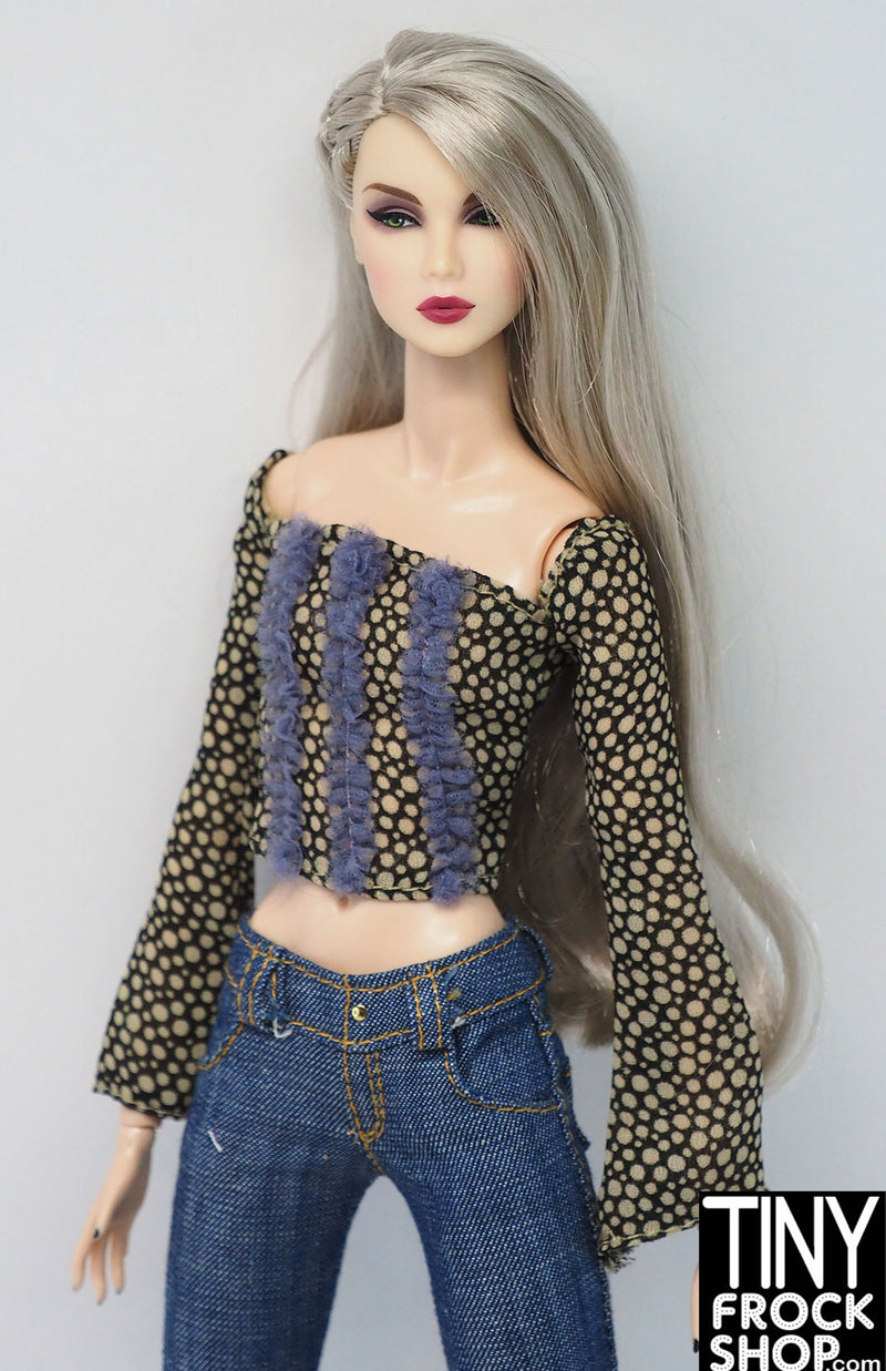 12" Fashion Doll  Micro Dot Chiffon Top