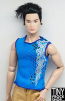 12" Fashion Male Doll Blue Graphic Muscle Tee