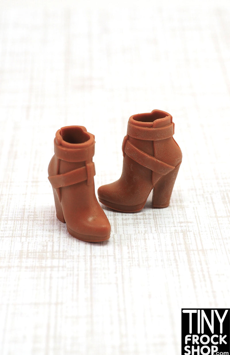 12" Fashion Doll Brown Strappy Ankle Boot