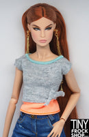 12" Fashion Doll Colorblocked Heather Layered Tees - More Colors