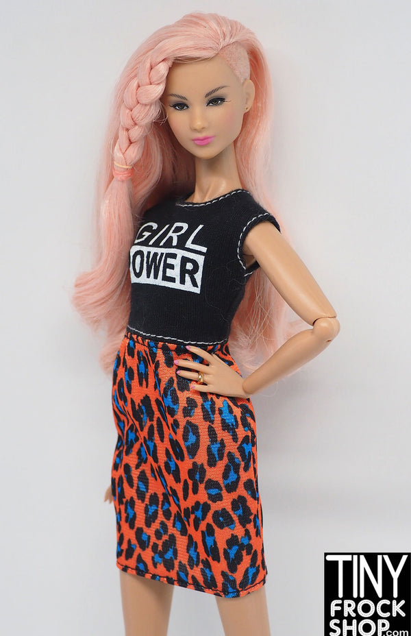 12" Fashion Doll Girl Power Cheetah and Black Dress