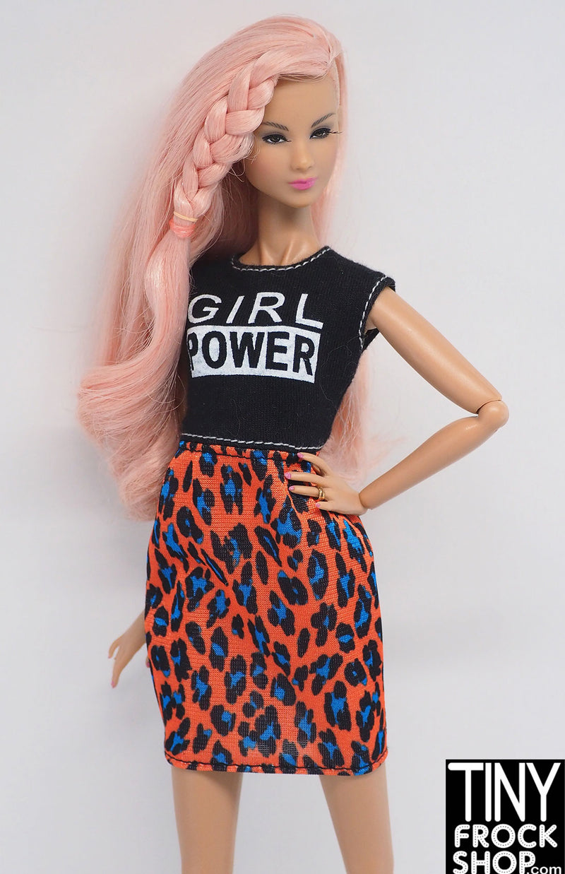 12" Fashion Doll Girl Power Cheetah and Black Dress