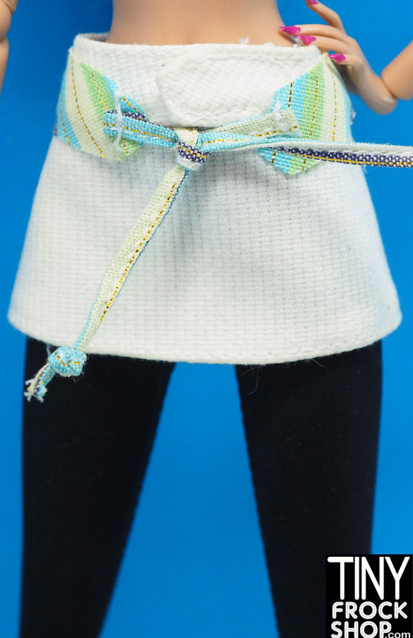 12" Fashion Doll Fashion Belted Mini White Skirt