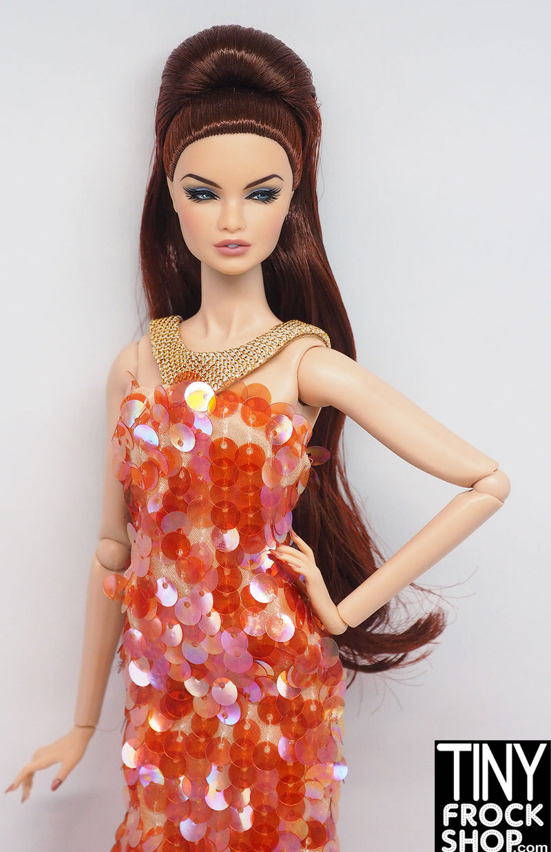 12" Fashion Doll Burrows Alazne 2012 Coral Sequin Dress