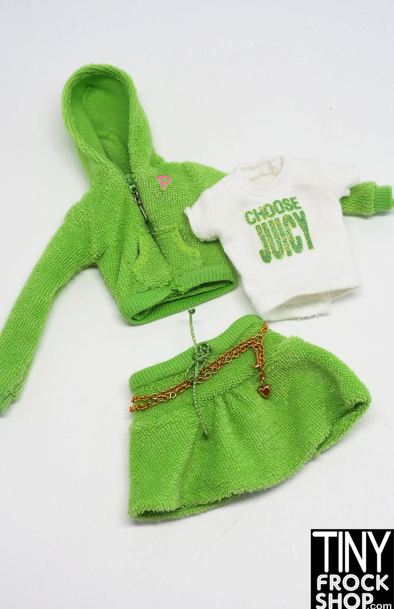 12" Fashion Doll Juicy Green Track 3 Piece Outfit