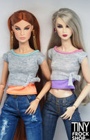 12" Fashion Doll Colorblocked Heather Layered Tees - More Colors