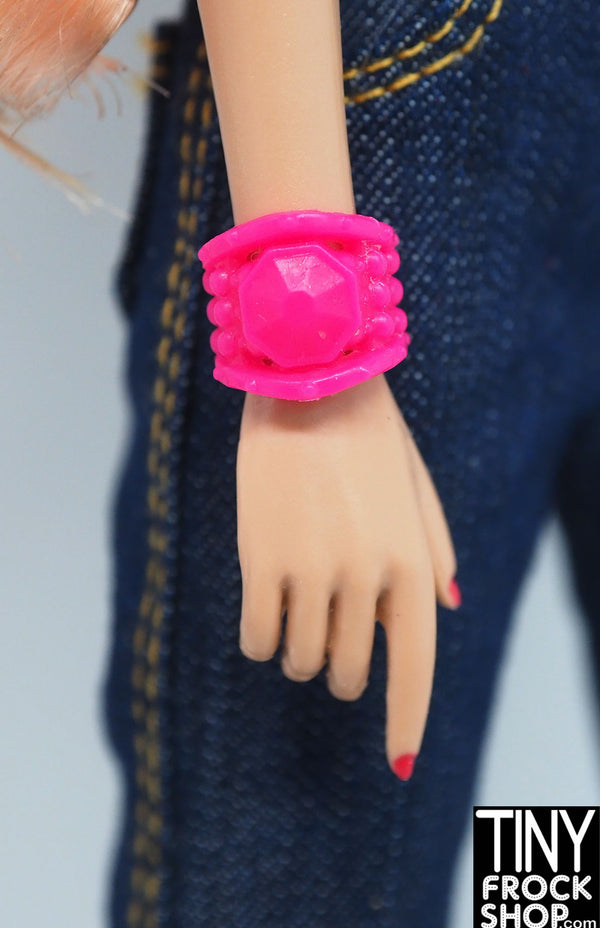 12" Fashion Doll Hot Pink Big Faux Gem Bracelet