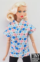 12" Fashion Doll Vintage Handmade Geo Print Top