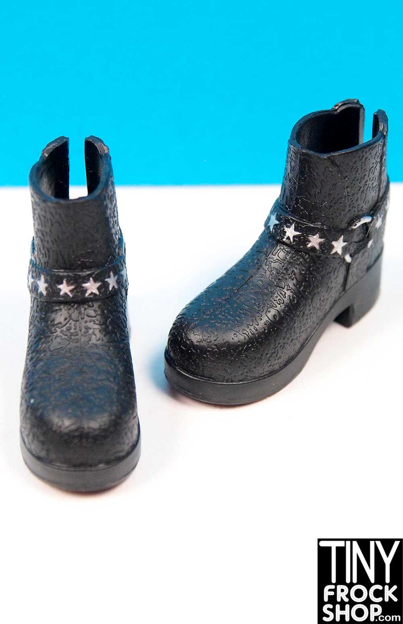 12 Inch Fashion Male Doll Male Black Rockstar Boots