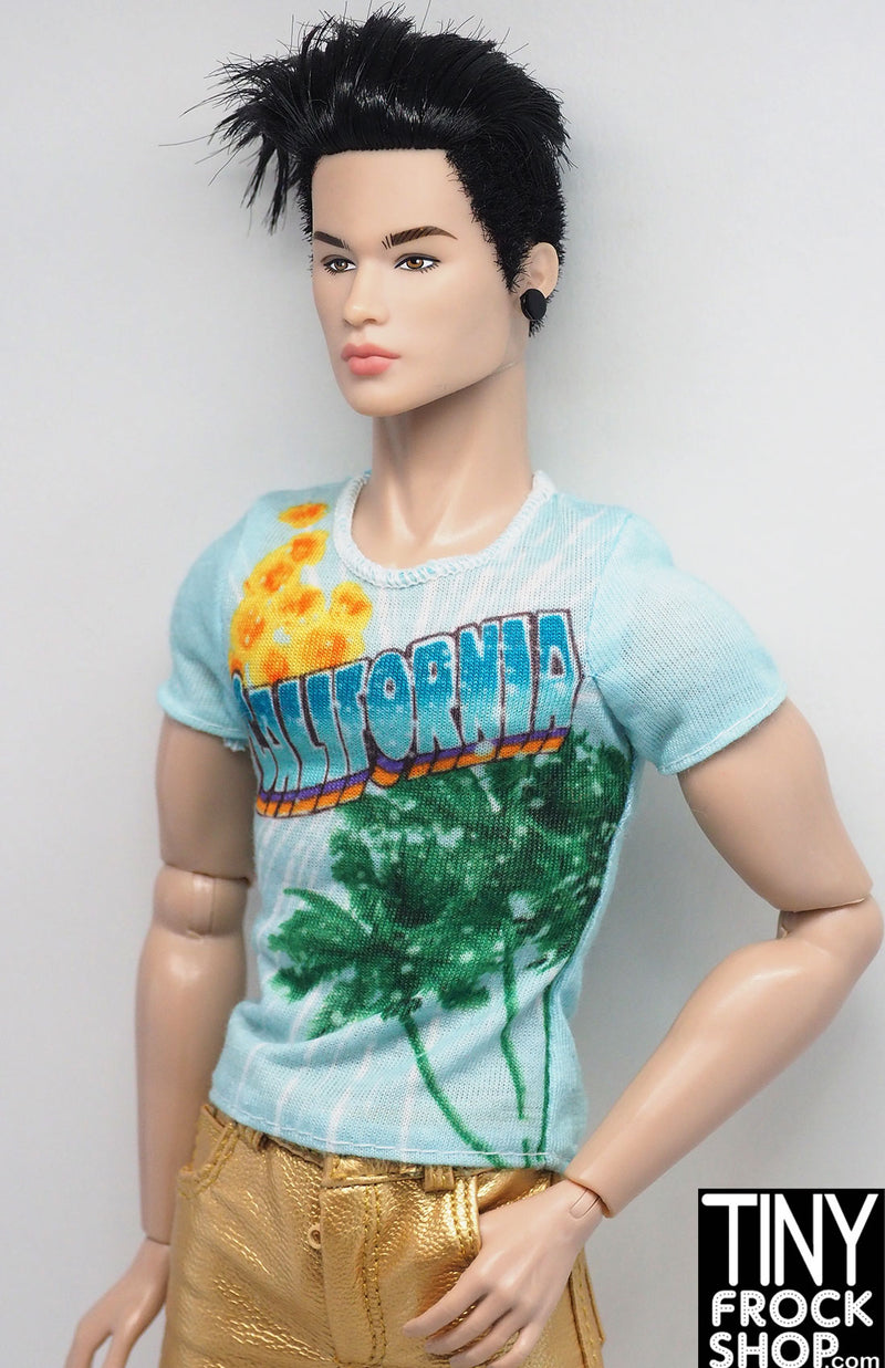 12" Fashion Male Doll California Graphic Tee