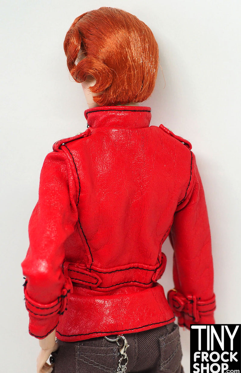 12" Fashion Doll 2000 Ferrarie Red Vinyl Driver Jacket