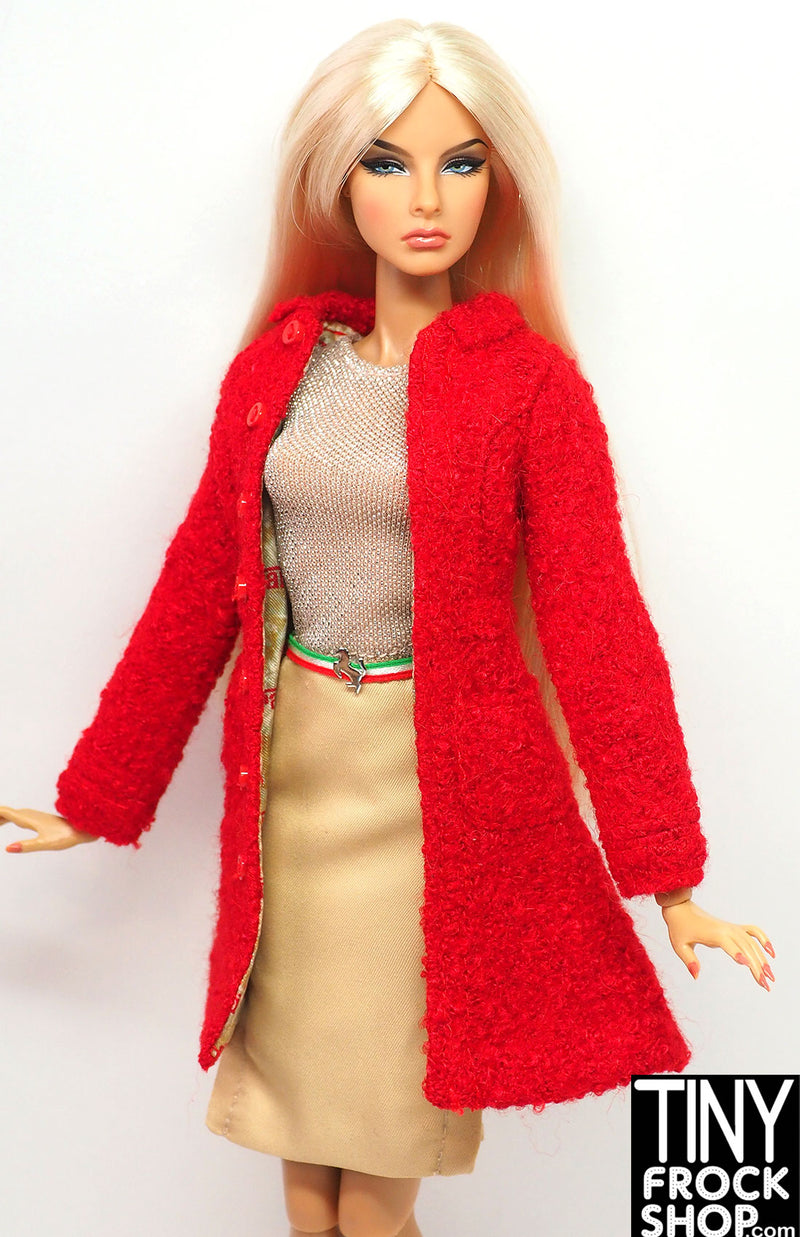 12" Fashion Doll 2005 Ferrarie Red Boucle Coat