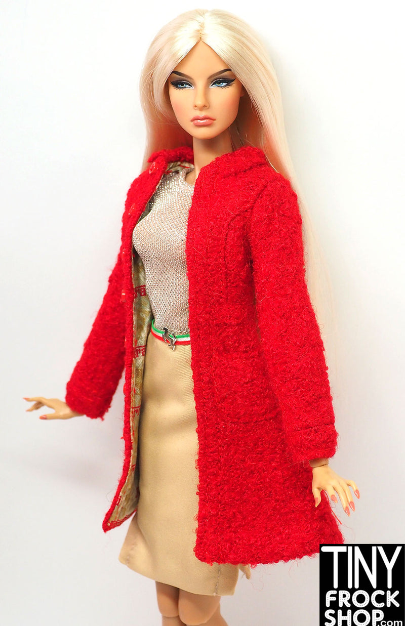 12" Fashion Doll 2005 Ferrarie Red Boucle Coat