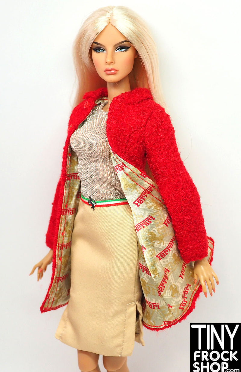 12" Fashion Doll 2005 Ferrarie Red Boucle Coat