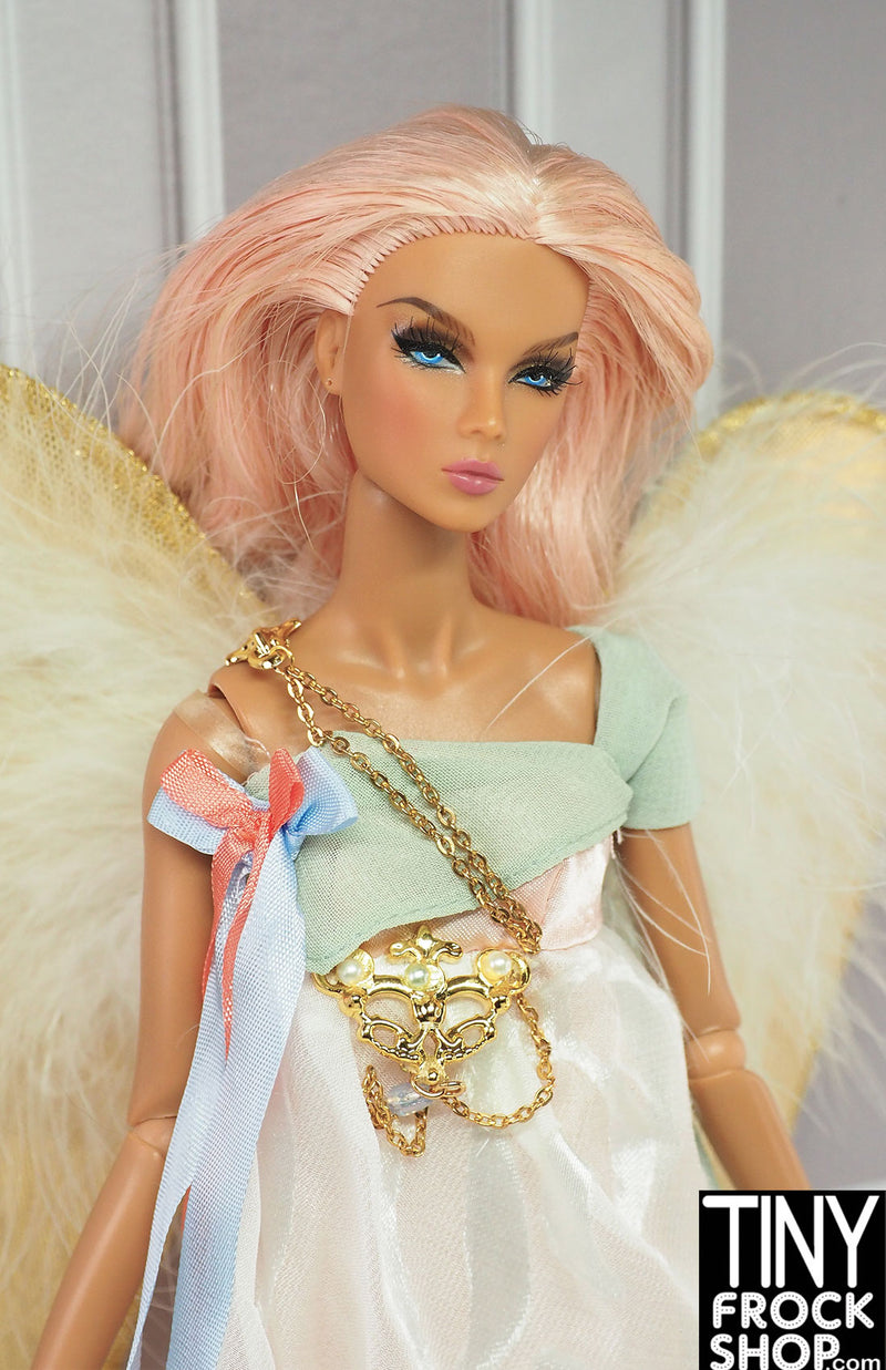 12" Fashion Doll 2006 Golden Angel Pastel and Gold Gown With Wings