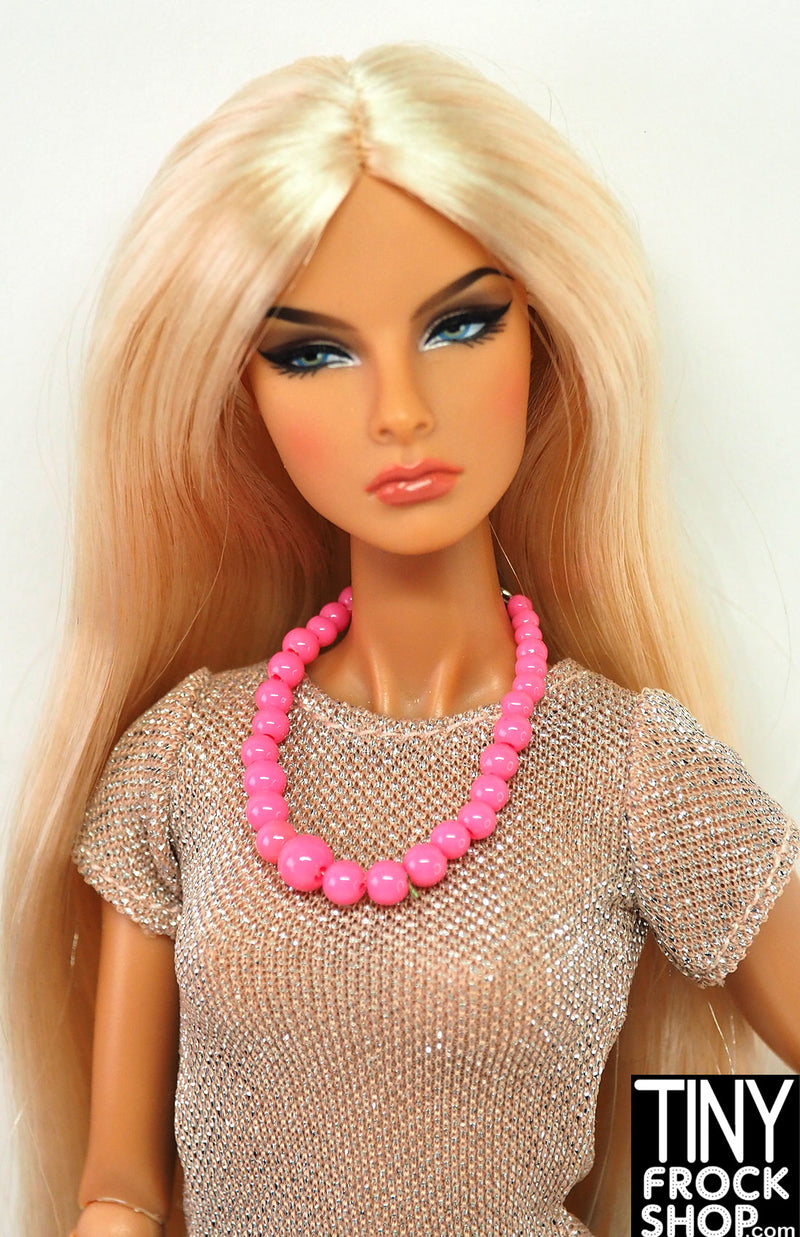 12" Fashion Doll 2007   Pink Bead Necklace