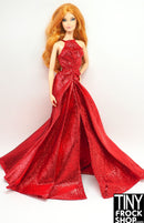 12" Fashion Doll 2017 Holiday Red Metallic Gown