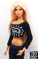 12" Fashion Doll 2019 Pop Art Black Graphic Off Shoulder Top