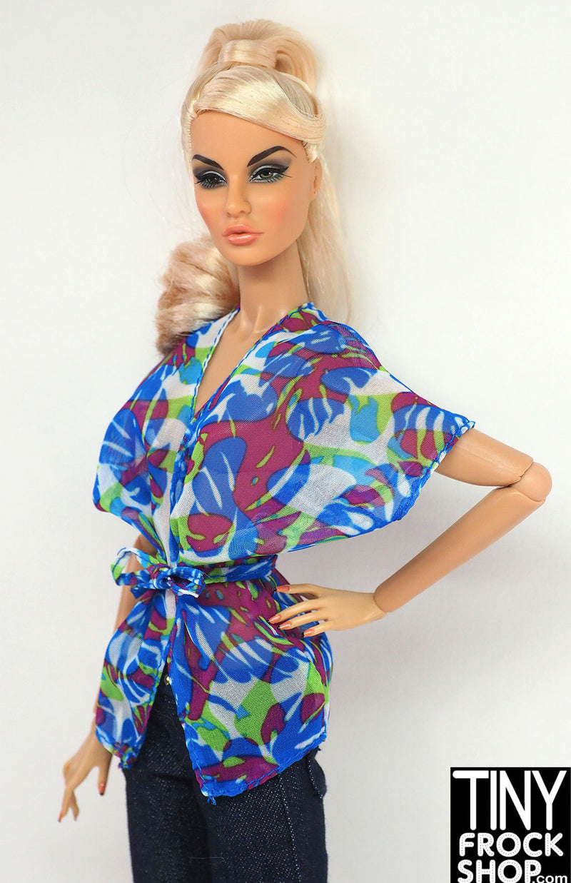 12" Fashion Doll Basics  Tropical Print Top with Belt