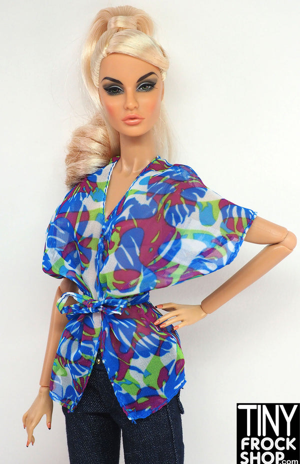 12" Fashion Doll Basics Look 02 Collection 03 Tropical Print Top with Belt