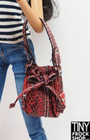 12" Fashion Doll Monte Carlo On Location 2006 Maroon Snakeskin Bag
