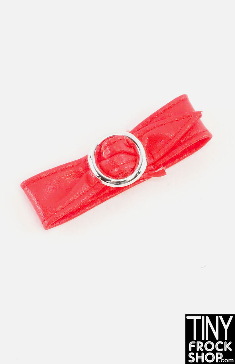 12" Fashion Doll Red Vinyl Scrunch Belt