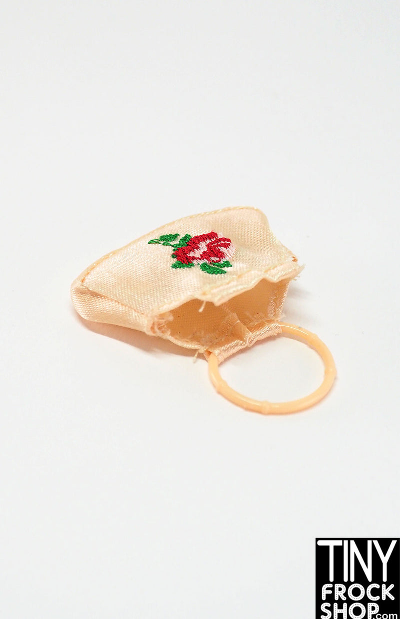 12" Fashion Doll Rose Embroidered Satin Bag - One Handle ONLY!