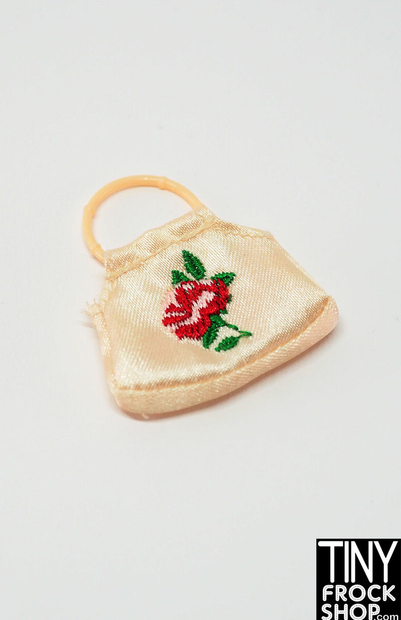 12" Fashion Doll Rose Embroidered Satin Bag - One Handle ONLY!