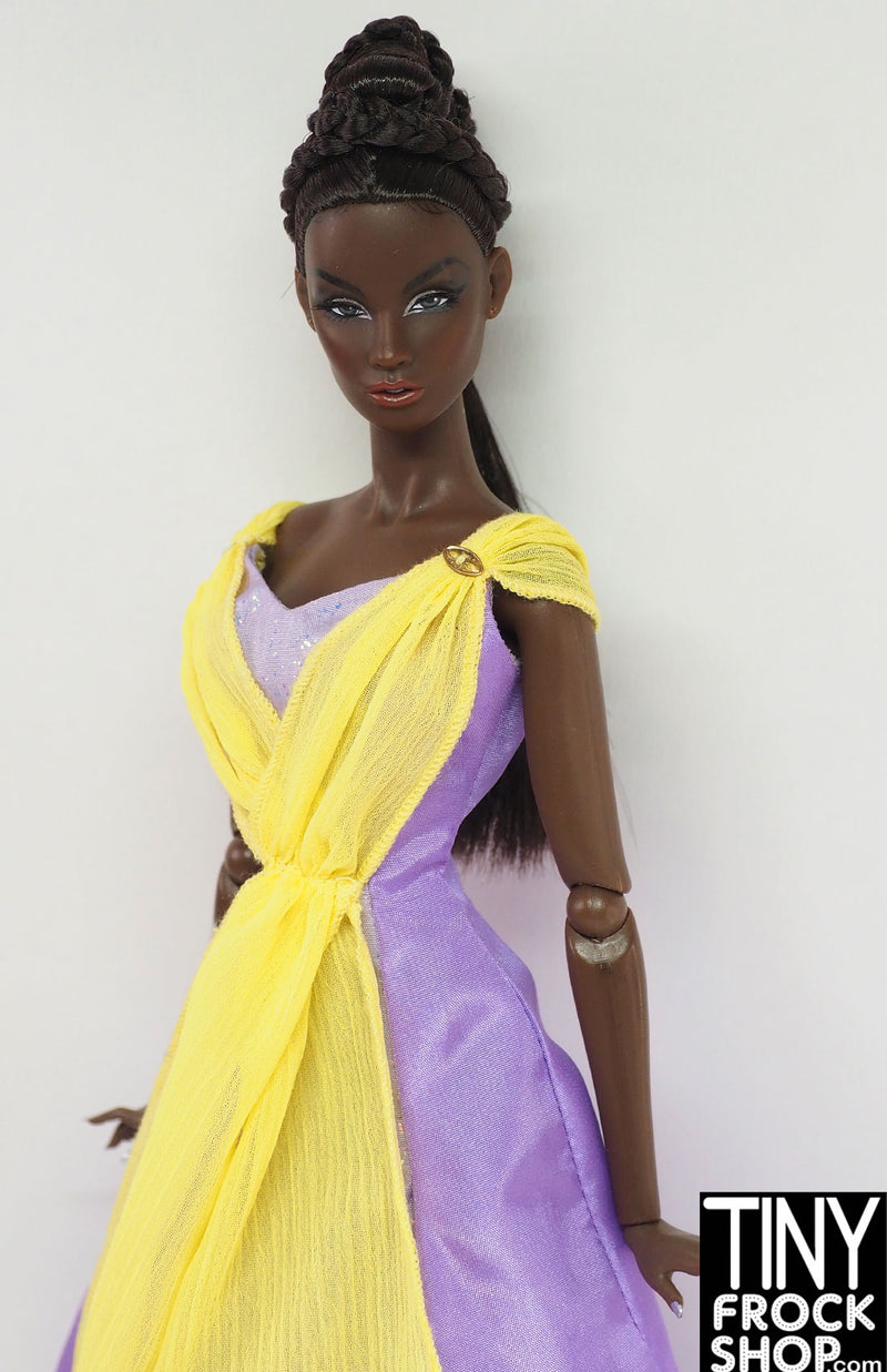 12" Fashion Doll Enchantress Purple and Yellow Gowns - 2 Versions