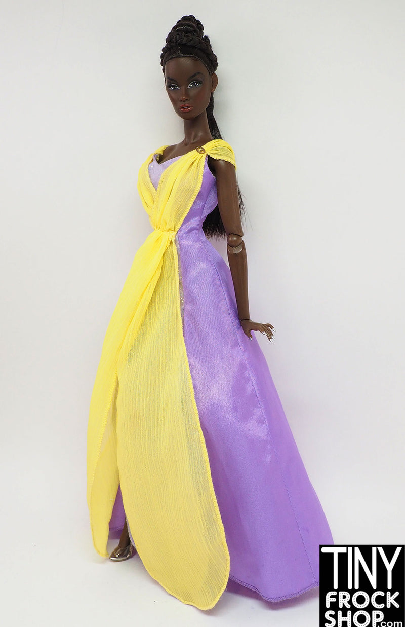 12" Fashion Doll Enchantress Purple and Yellow Gowns - 2 Versions