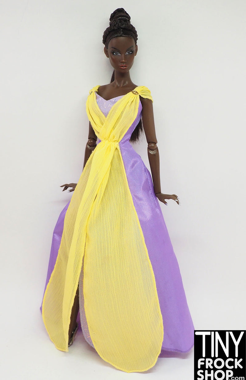 purple and mustard dress Purple and Yellow Gradient V-neckline Straps Tulle Evening Gown, Long Prom Dress Party Dress