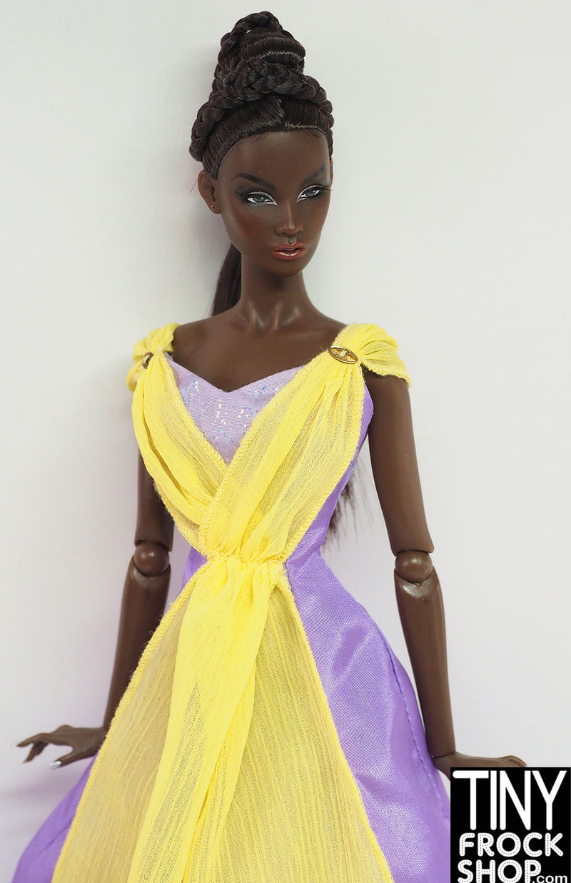 12" Fashion Doll Enchantress Purple and Yellow Gowns - 2 Versions