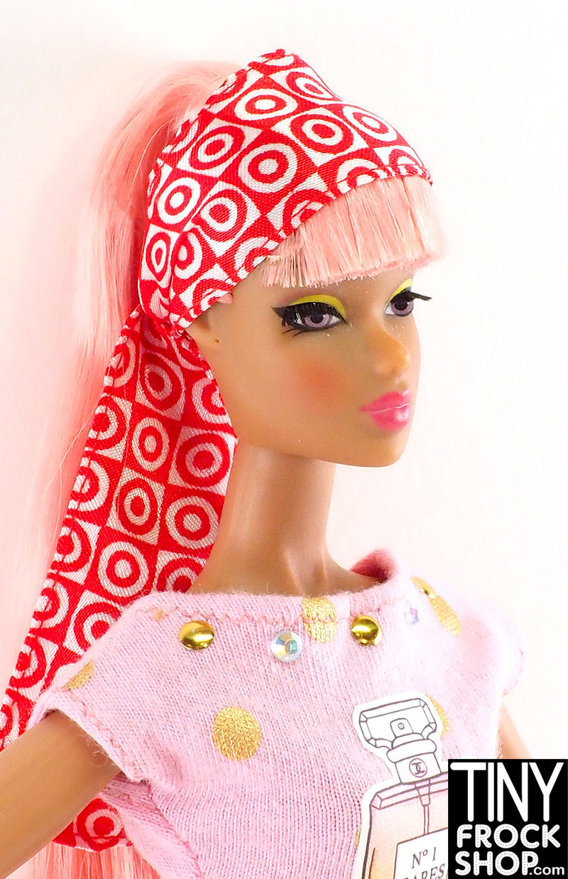 12" Fashion Doll Red and White Scarf