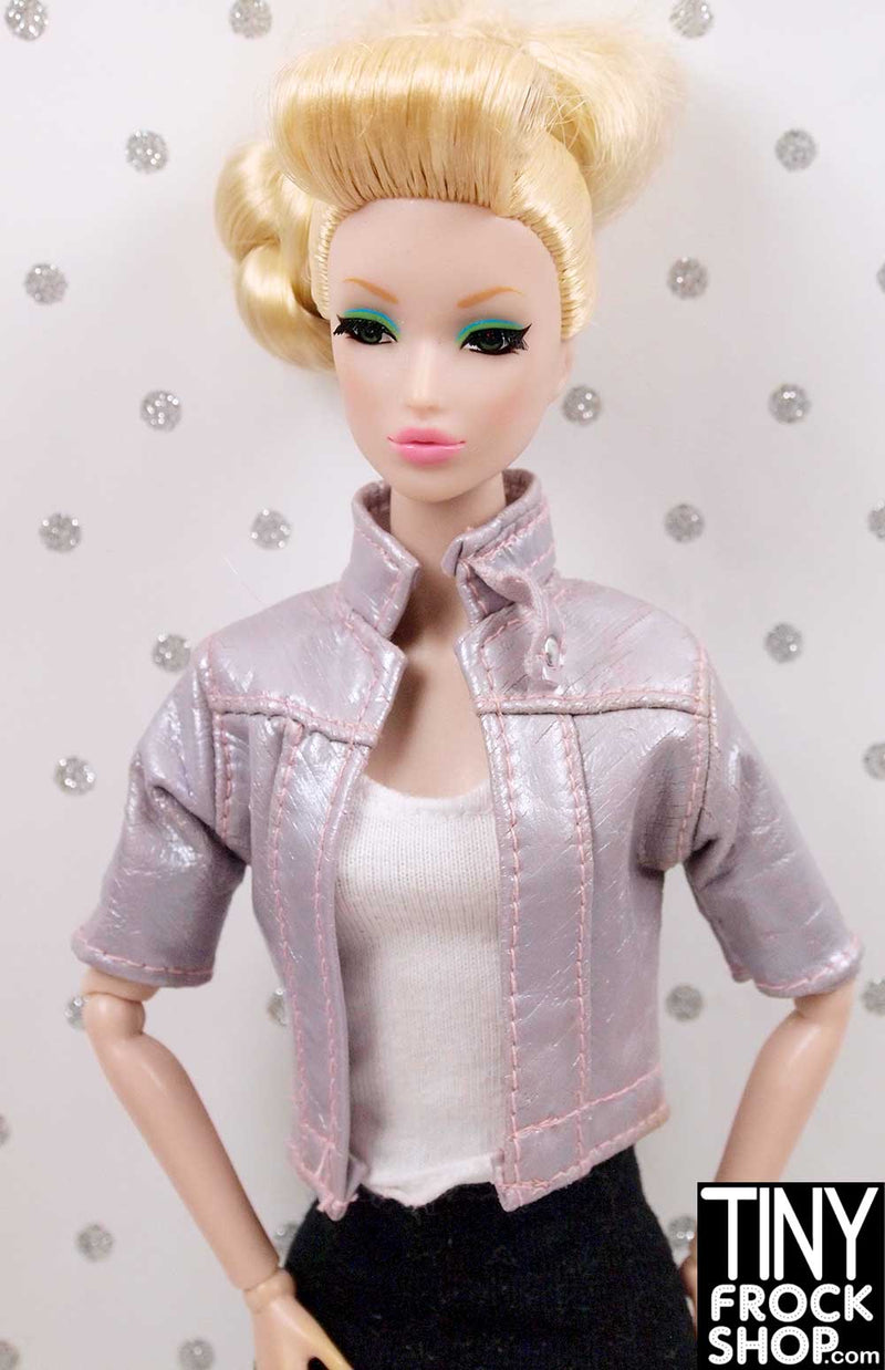 12" Fashion Doll Jewel Girl Pearlized Jean Style Jacket Lilac