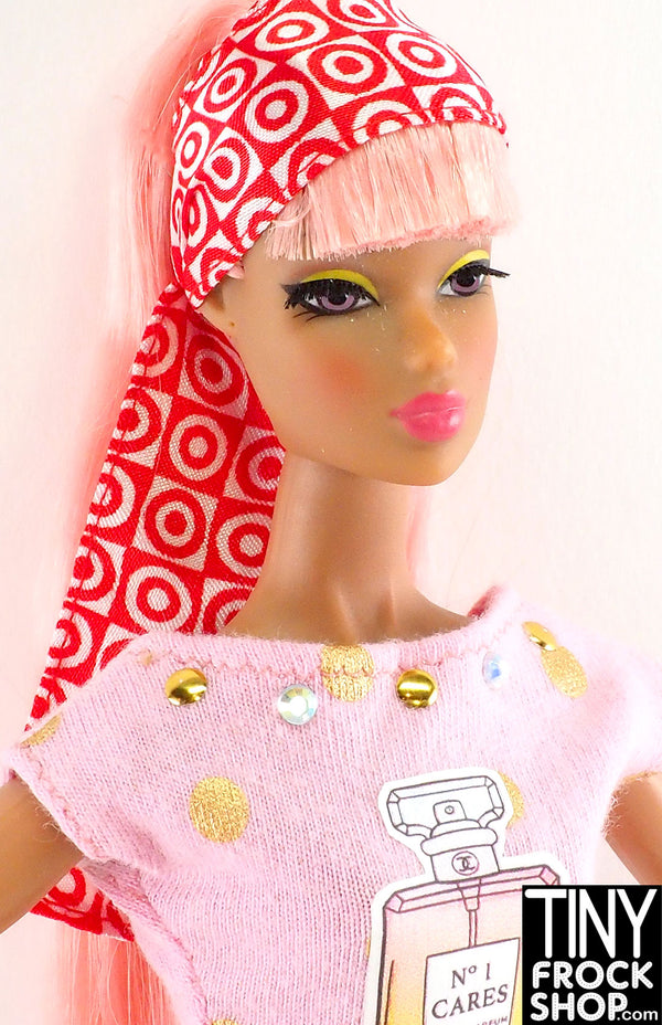 12" Fashion Doll Red and White Scarf