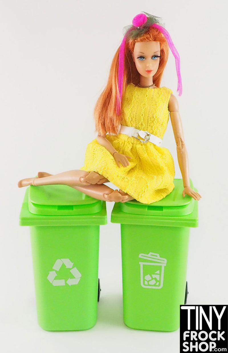 12" Fashion Doll Garbage Recycling and Trash Cans Set of 2 - More Colors