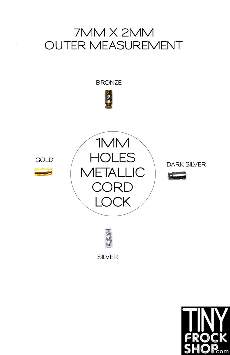 1mm Metal Buckles Cord Locks Pack Of 2 - More Colors