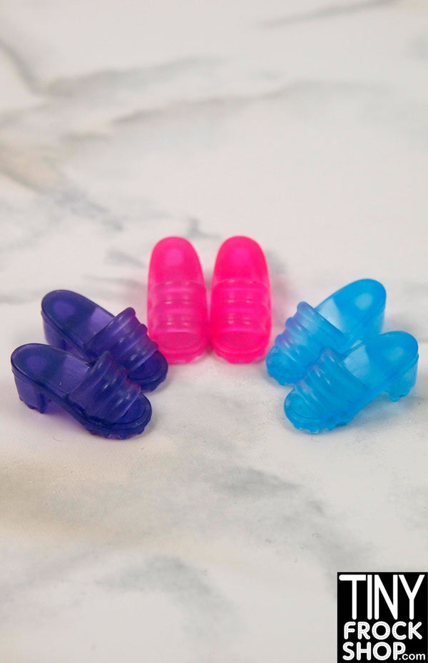 12" Fashion Doll 3 Line Heel Blue Sandals