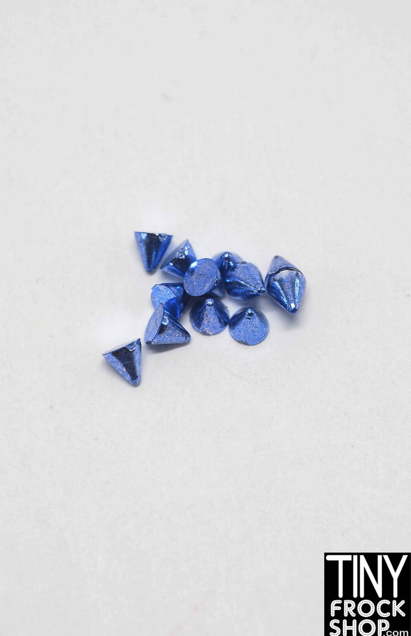 3mm - 12" Fashion Doll Metallic Punk Cone Spike Rivets- Pack Of 10 - More Colors