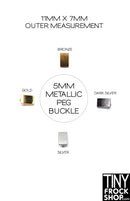 5mm Metal Flat Front Peg Buckle - More Colors