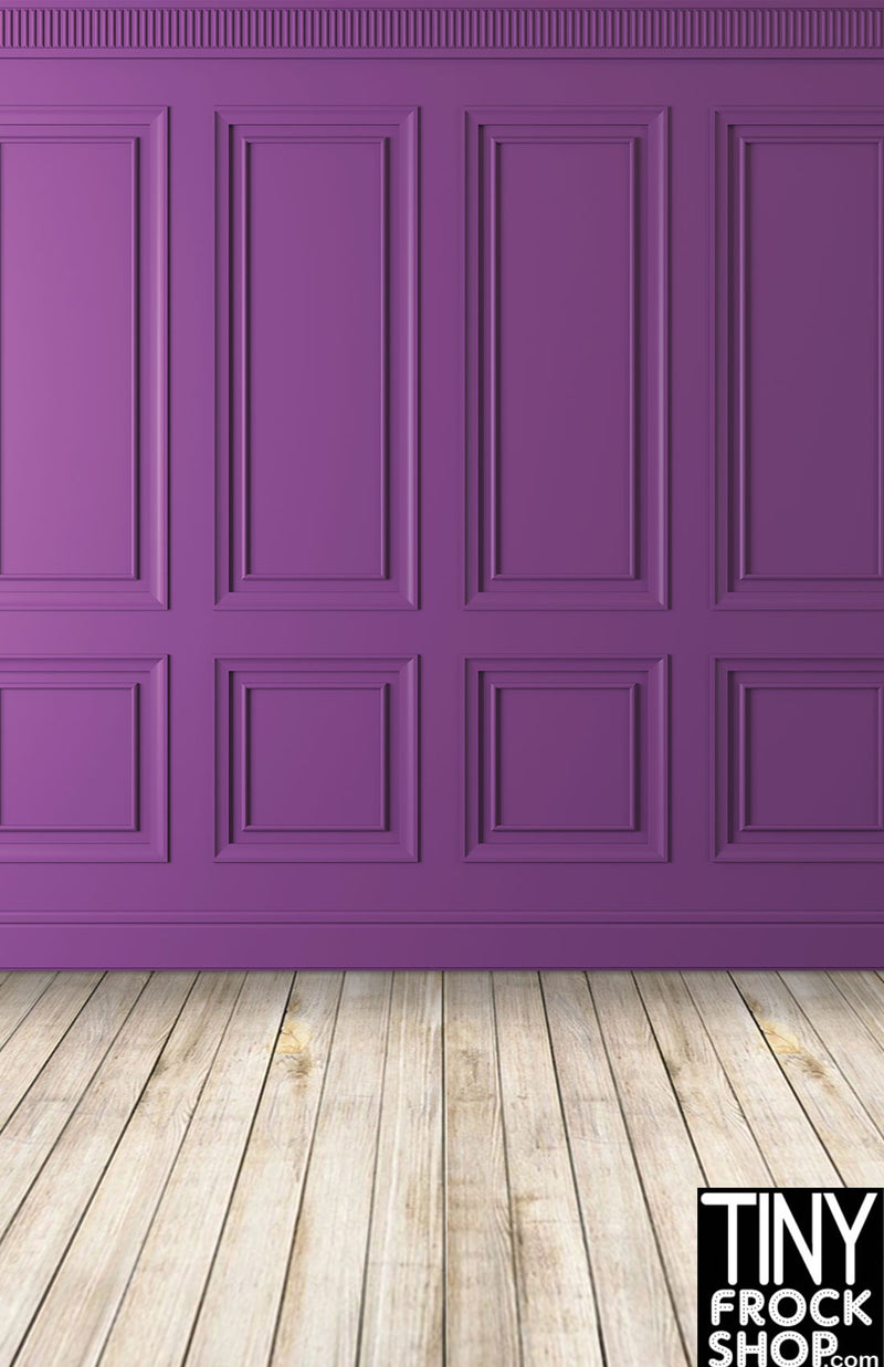 A-419 12" Fashion Doll Photography Backdrop - Wide - Purple Wall