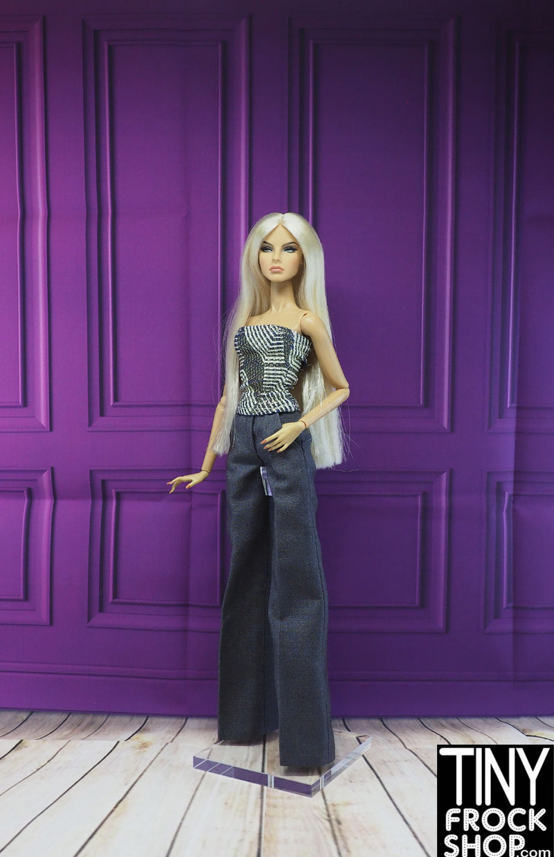 A-419 12" Fashion Doll Photography Backdrop - Wide - Purple Wall