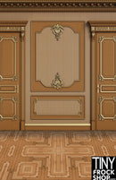 A-431 12" Fashion Doll Photography Backdrop - Wide - Overly Ornate Wood Wall