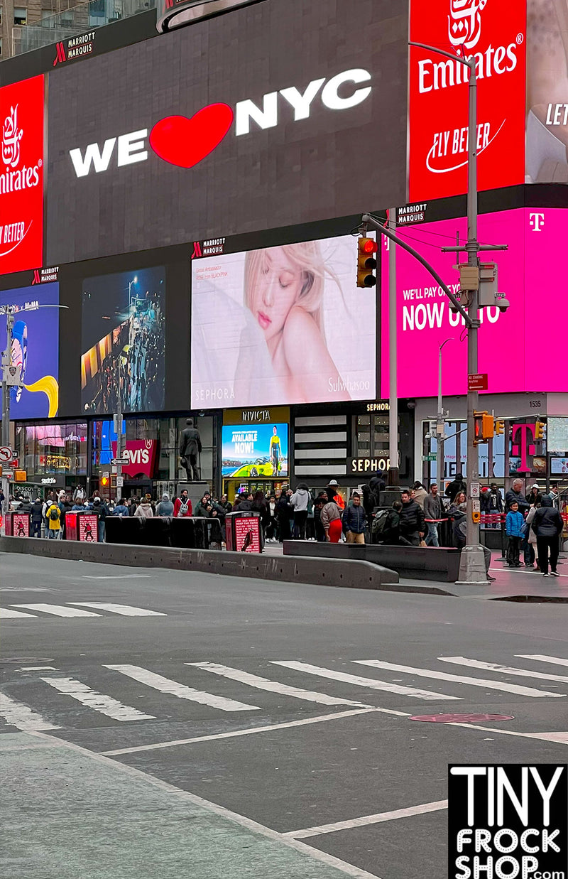 A-454 12" Fashion Doll Photography Backdrop - Standard - Times Square Shopping