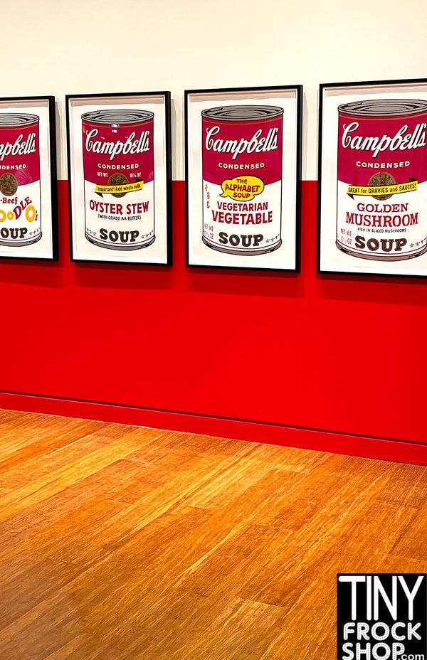 A-470 12" Fashion Doll Photography Backdrop - Standard - Warhol Campbells Soup Wall