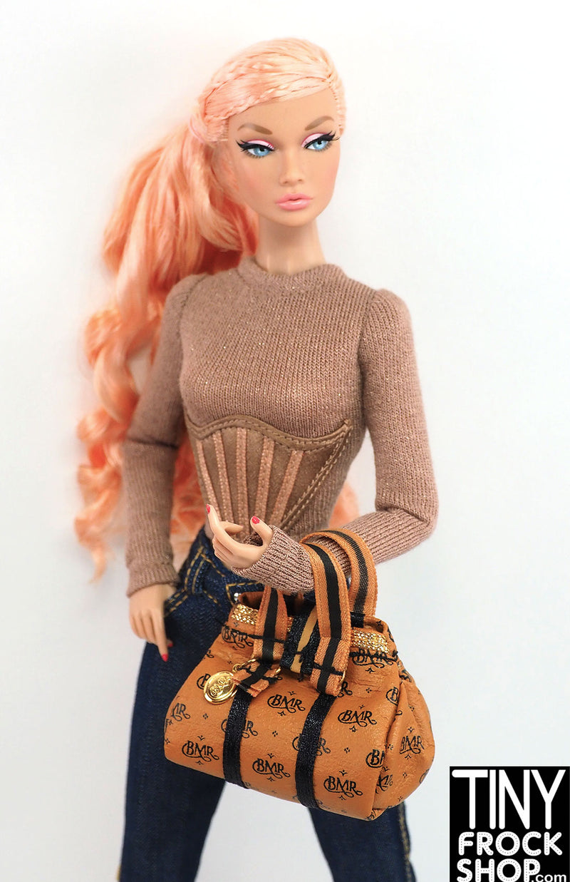 Barbie® 1997 BMR Final Touches Spectacular Spectators Brown Print Handbag