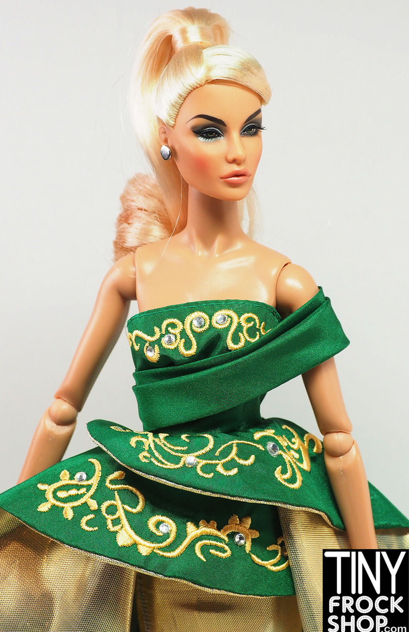 Barbie® 2011 Holiday Green and Gold Gown