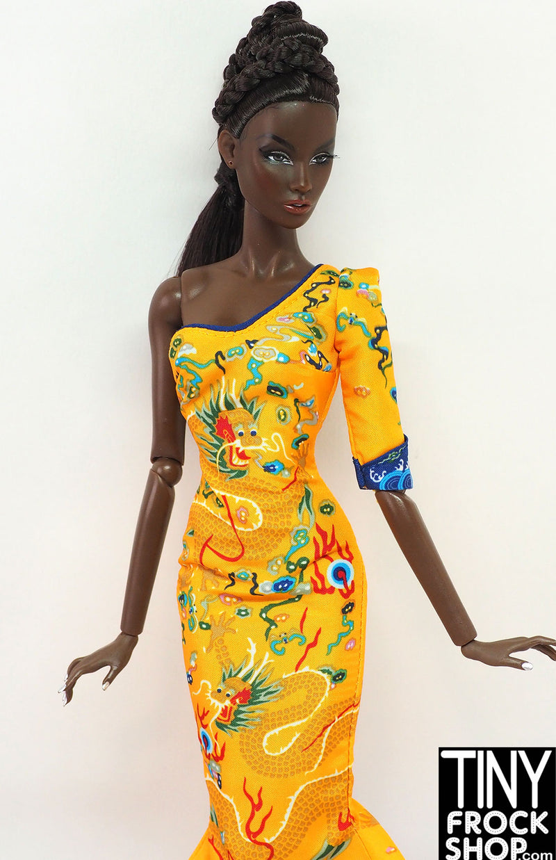 Barbie® 2013 Fang Fan Bing Bing Asian Yellow Printed Dress