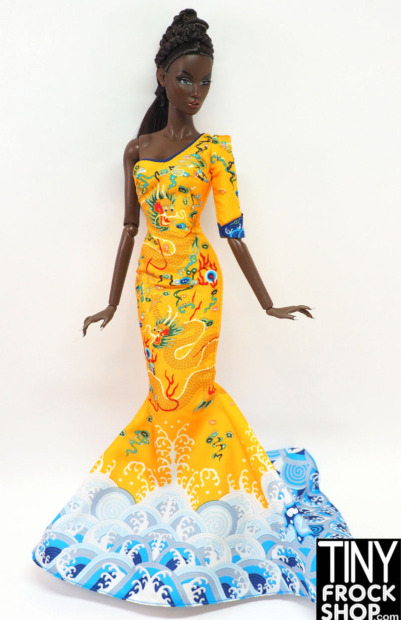 Barbie® 2013 Fang Fan Bing Bing Asian Yellow Printed Dress
